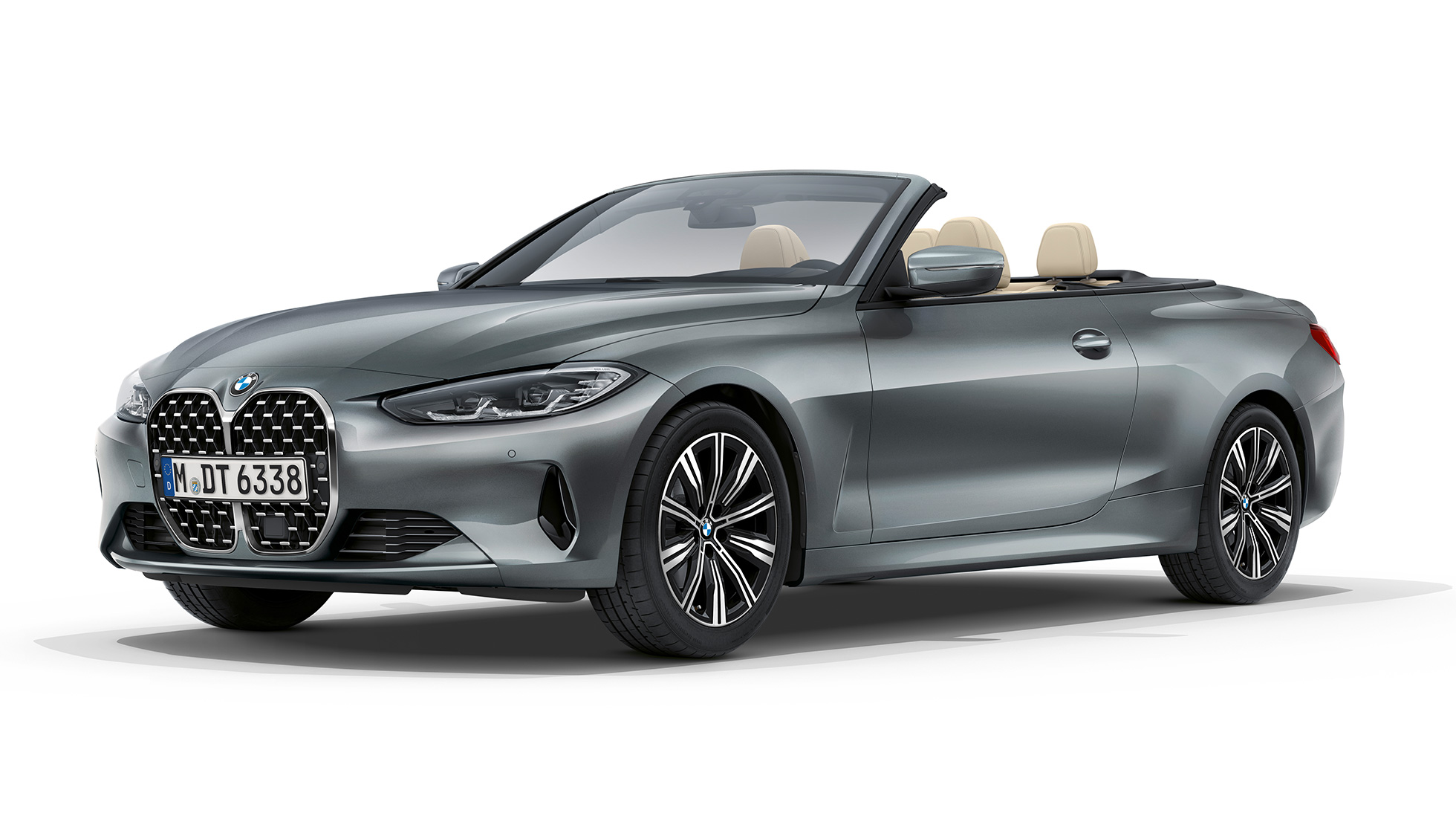 BMW Serie 4 Convertible, equipamiento de serie G23 2020, vista de tres cuartos del frontal BMW Serie 4 Convertible G23 2020, equipamiento de serie, Bluestone metalizado, vista de tres cuartos del frontal