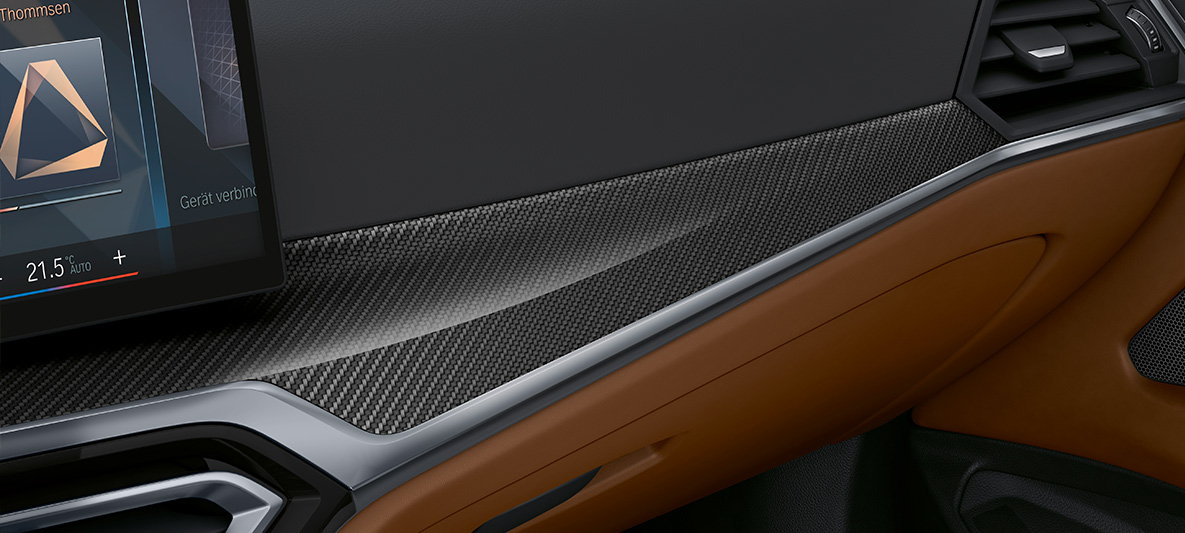 Molduras interiores BMW Individual Carbon Fibre con molduras decorativas Perlglanz cromadas BMW Serie 4 Convertible 2020 G23 Individual, interior Molduras interiores BMW Individual Carbon Fibre con molduras decorativas Perlglanz cromadas BMW Serie 4 Convertible Individual G23 2020, interior