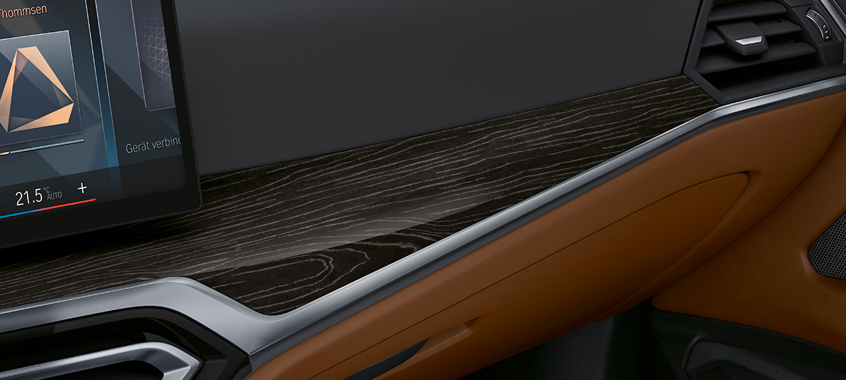 Molduras interiores en madera noble Fineline BMW Individual Schwarz efecto plata de poro abierto y molduras decorativas Perlglanz cromadas BMW Serie 4 Convertible 2020 G23 Individual, interior Molduras interiores en madera noble Fineline BMW Individual Schwarz efecto plata de poro abierto y molduras decorativas Perlglanz cromadas BMW Serie 4 Convertible Individual G23 2020, interior
