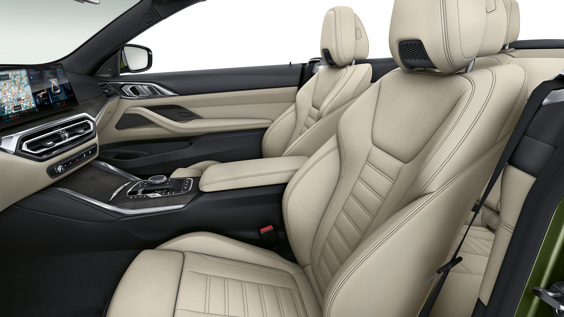 Asientos deportivos BMW Serie 4 Convertible Acabado M Sport G23 2020 Asientos deportivos con tapicería en cuero exclusivo BMW Serie 4 Convertible G23 2020 Acabado M Sport, interior