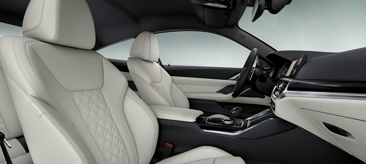 Equipamiento de cuero Elfenbeinweiss BMW Serie 4 Coupé Individual G22 2020 Interior Equipamiento de cuero ampliado Merino BMW Individual Elfenbeinweiss BMW Serie 4 Coupé Individual G22 2020 Interior