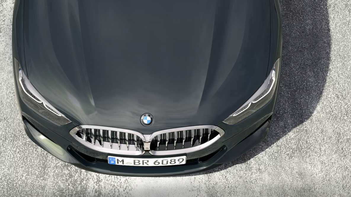 BMW M850i xDrive, perspectiva frontal de ojo de ave, motor de gasolina de 8 cilindros BMW TwinPower Turbo. BMW M850i xDrive, perspectiva frontal de ojo de ave, motor de gasolina de 8 cilindros BMW TwinPower Turbo.