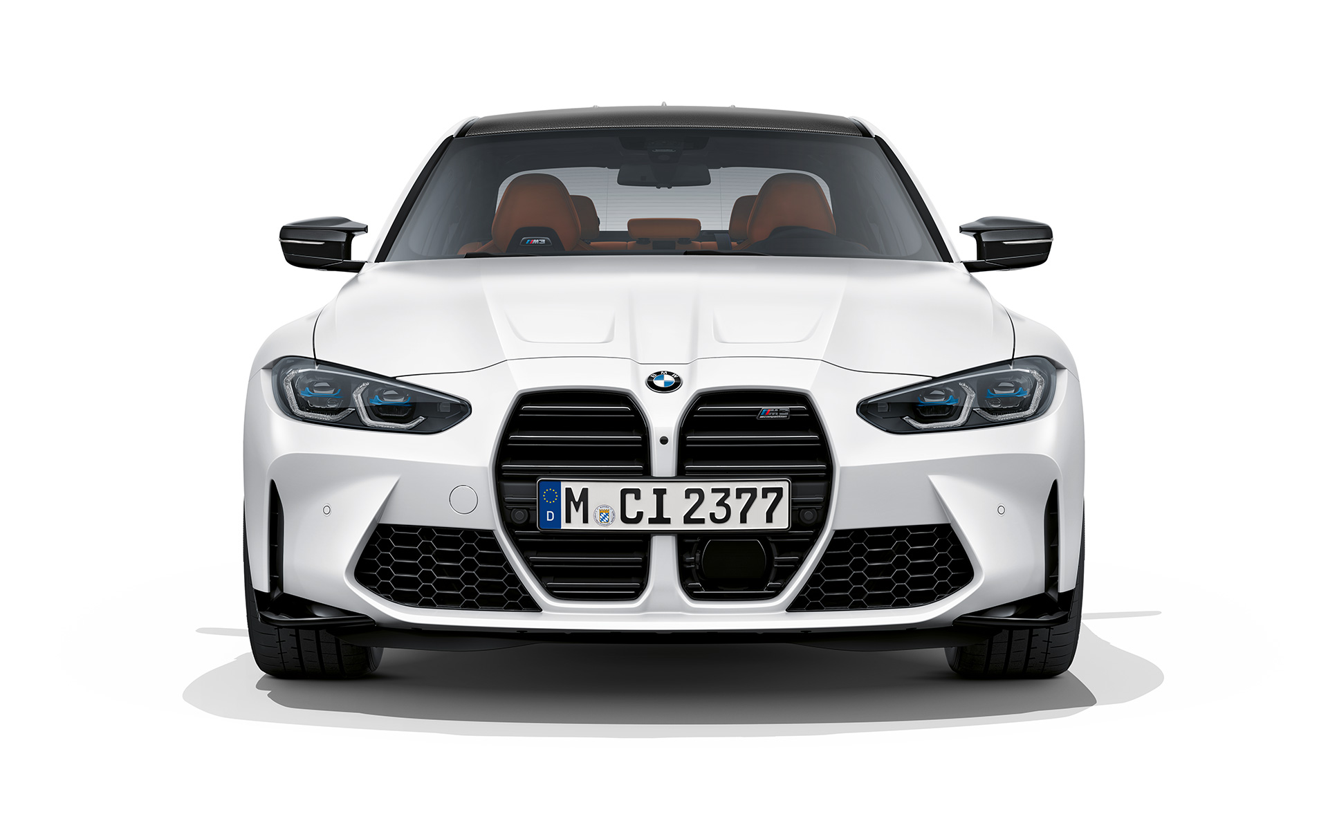 BMW M3 Competition G80 2020 Frozen Brilliant White metalizado Vista del frontal