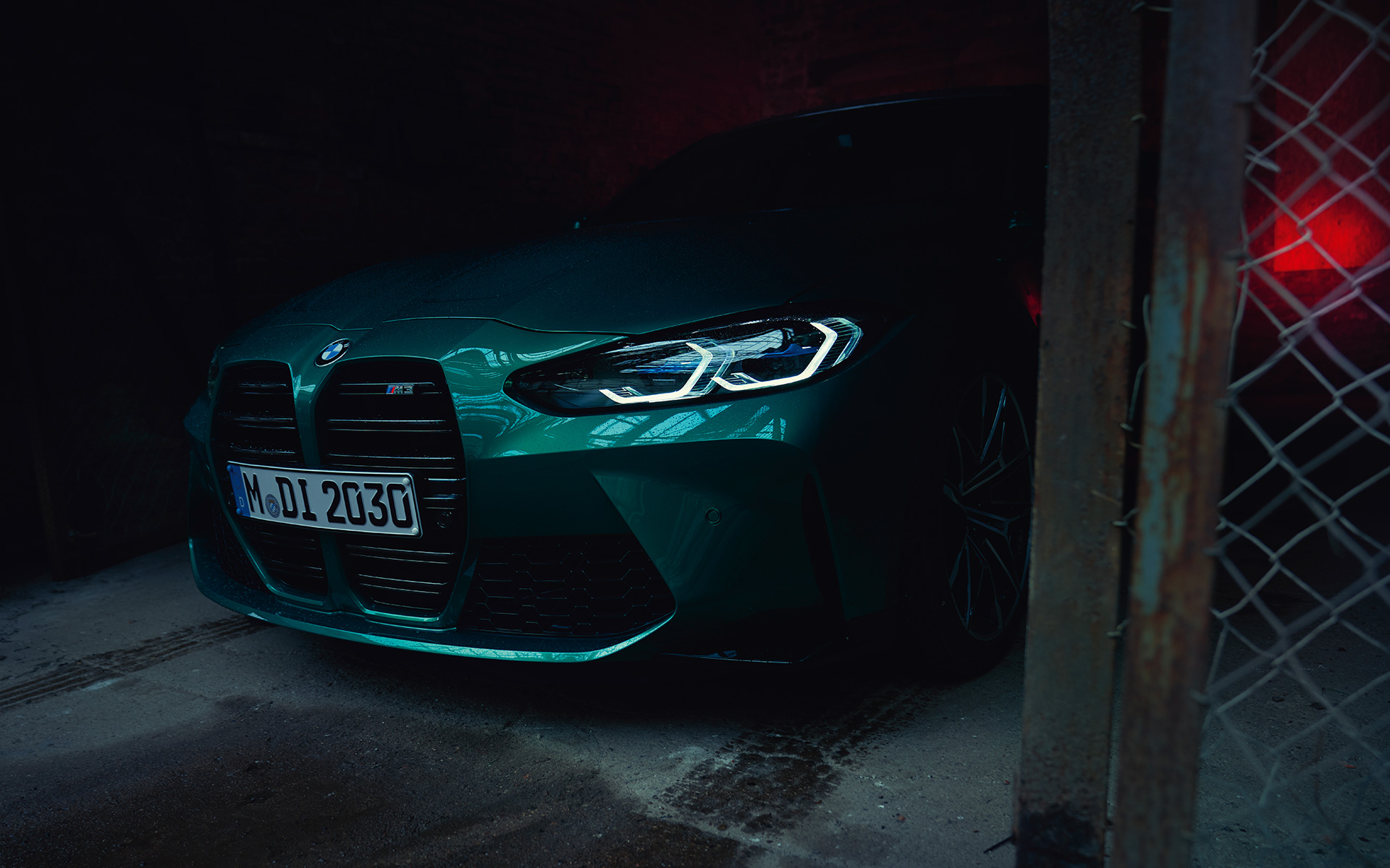 BMW M3 G80 2020 Isle of Man Grün metalizado Parte delantera lateral