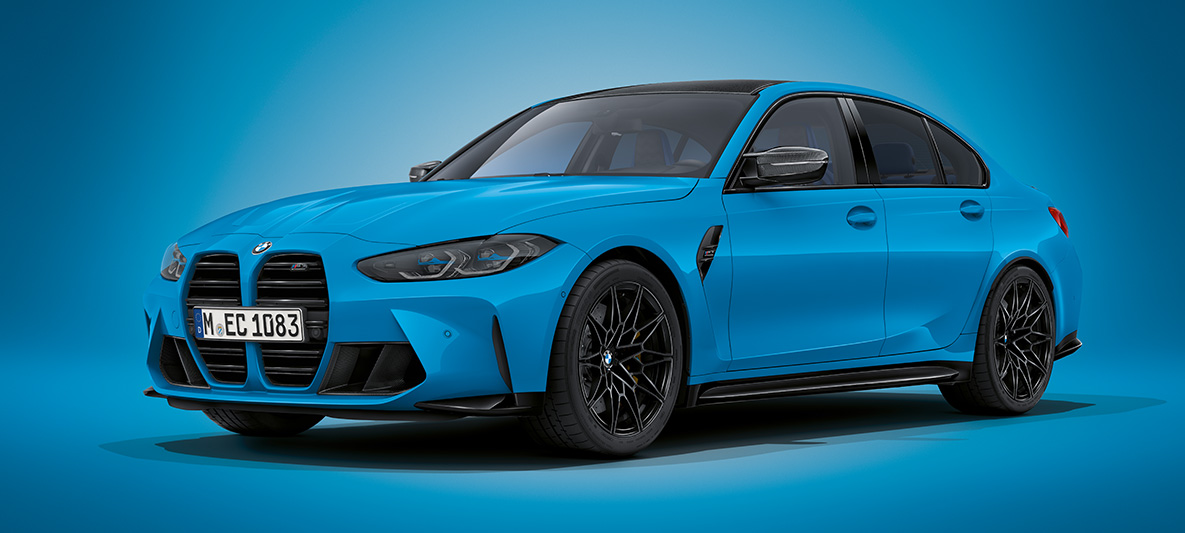 BMW Individual Oxidgrau metalizado BMW M3 Sedán G80 2020 BMW M3 Sedán BMW Individual Oxidgrau metalizado G80 2020 Vista de tres cuartos del frontal, parado