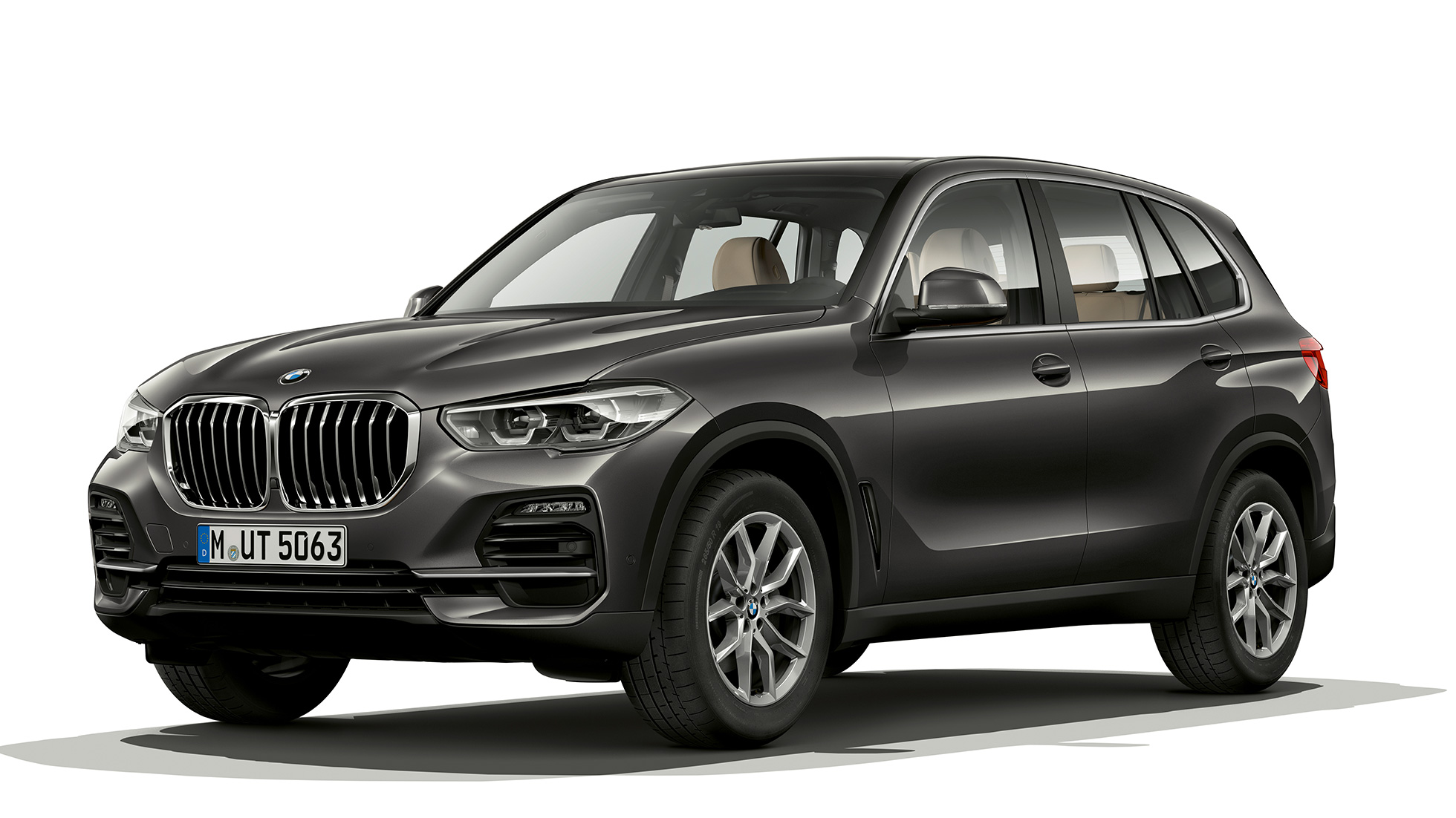 Acabado de Serie BMW X5 xDrive30d G05 2018 Sophistograu metalizado efecto brillante, vista de tres cuartos del frontal