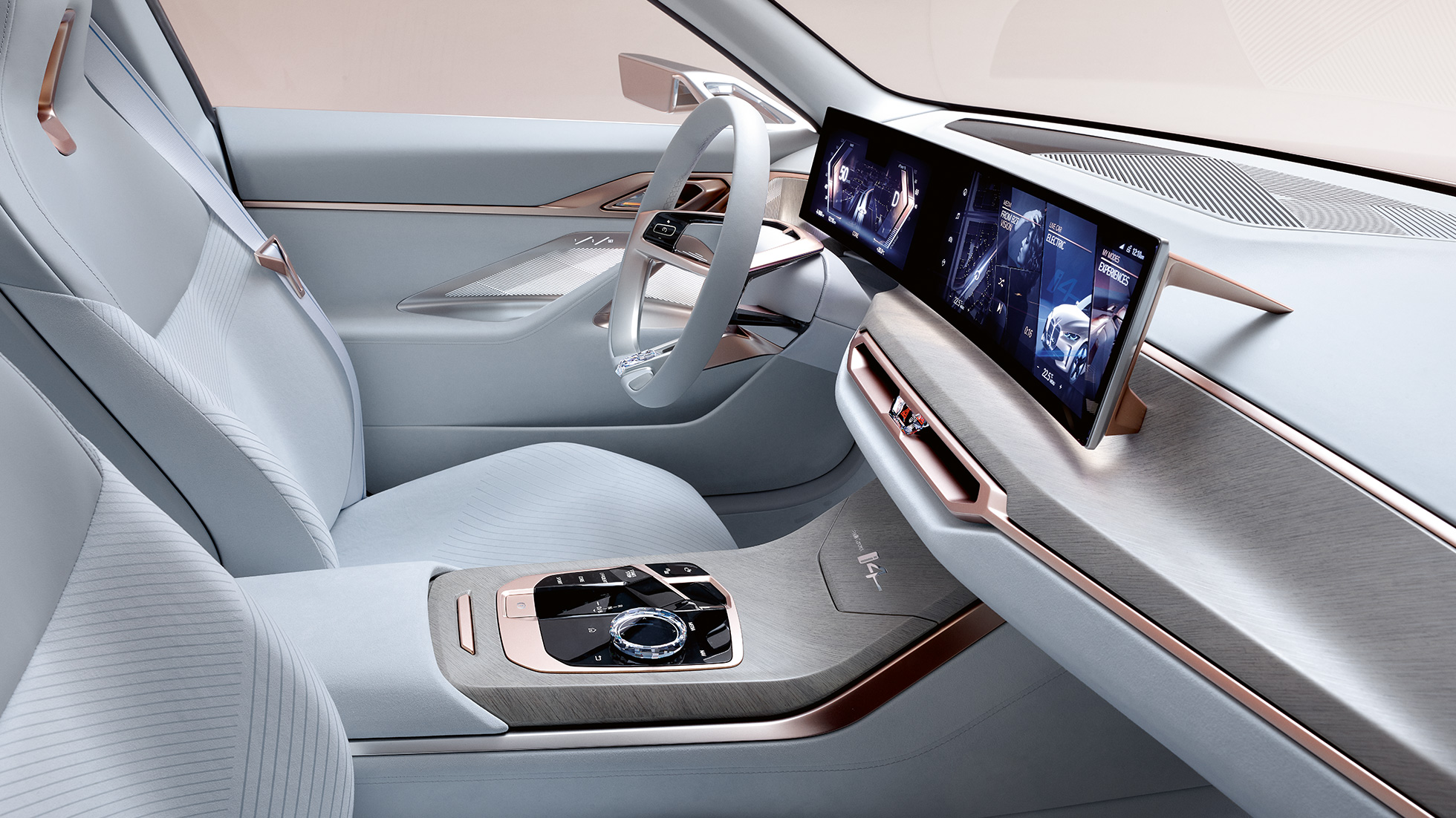 Interior 2 BMW Concept i4 2020 G26 Interior 2 BMW Concept i4 2020 G26, automóvil totalmente eléctrico, BMW Gran Coupé